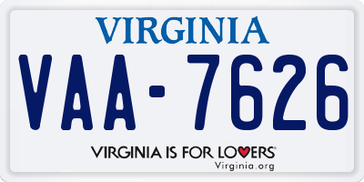 VA license plate VAA7626