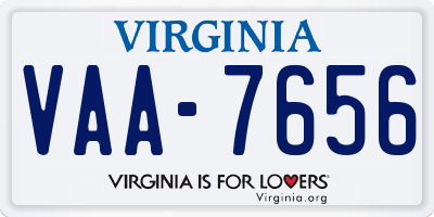 VA license plate VAA7656