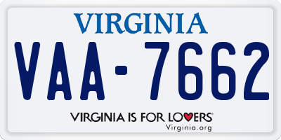 VA license plate VAA7662