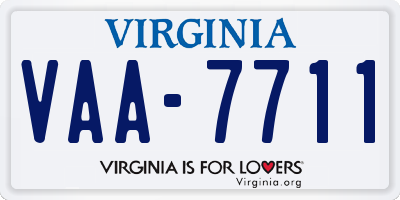 VA license plate VAA7711