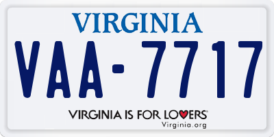VA license plate VAA7717