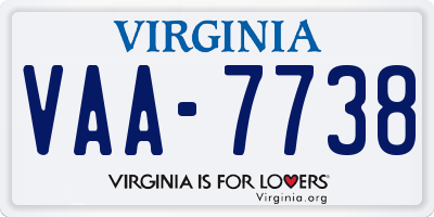 VA license plate VAA7738