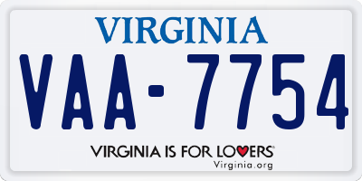 VA license plate VAA7754