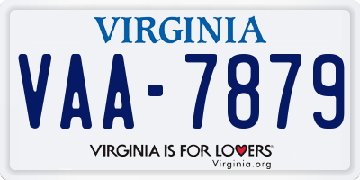 VA license plate VAA7879