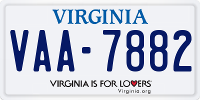 VA license plate VAA7882
