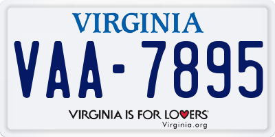 VA license plate VAA7895