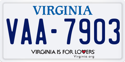 VA license plate VAA7903