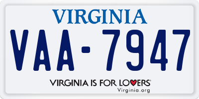 VA license plate VAA7947