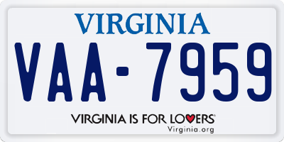 VA license plate VAA7959