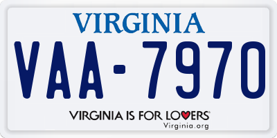 VA license plate VAA7970