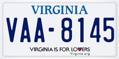 VA license plate VAA8145