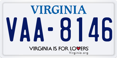 VA license plate VAA8146