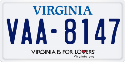VA license plate VAA8147