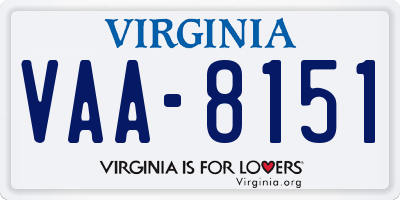 VA license plate VAA8151