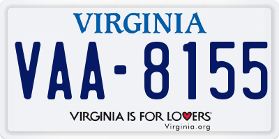 VA license plate VAA8155