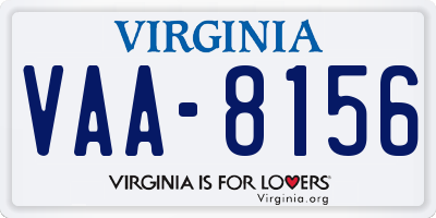 VA license plate VAA8156