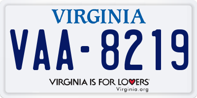 VA license plate VAA8219