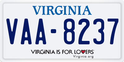 VA license plate VAA8237