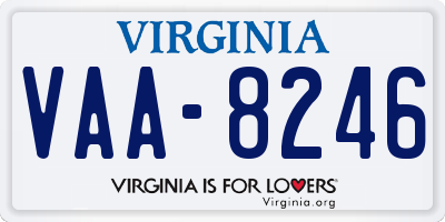 VA license plate VAA8246