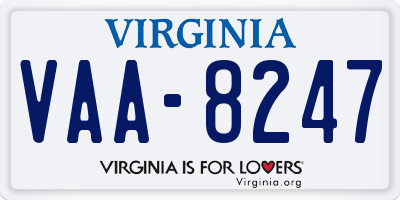 VA license plate VAA8247