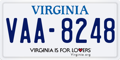 VA license plate VAA8248