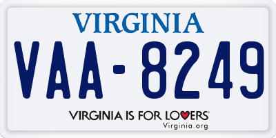 VA license plate VAA8249