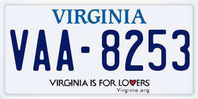 VA license plate VAA8253