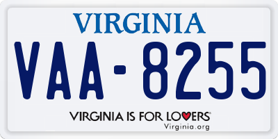 VA license plate VAA8255