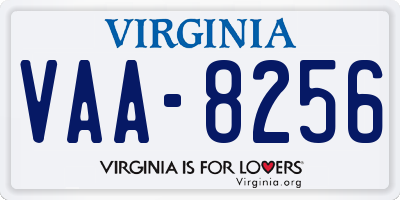 VA license plate VAA8256