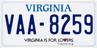 VA license plate VAA8259