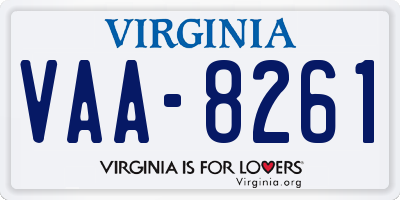 VA license plate VAA8261