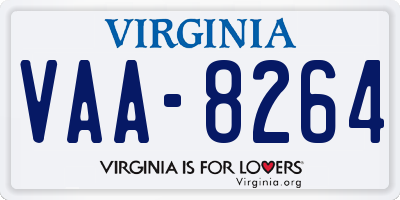 VA license plate VAA8264