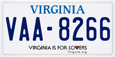 VA license plate VAA8266