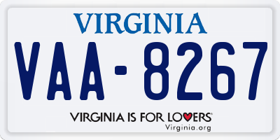 VA license plate VAA8267