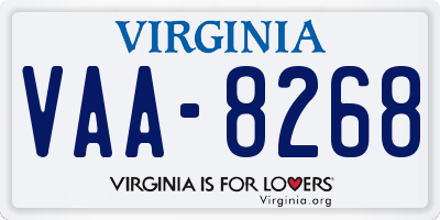 VA license plate VAA8268