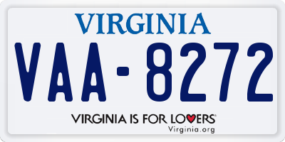 VA license plate VAA8272