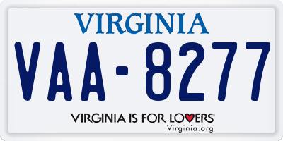 VA license plate VAA8277