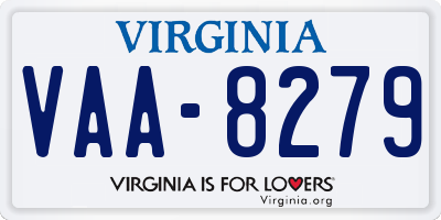 VA license plate VAA8279