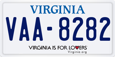 VA license plate VAA8282