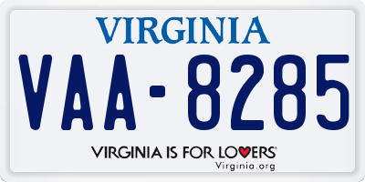 VA license plate VAA8285