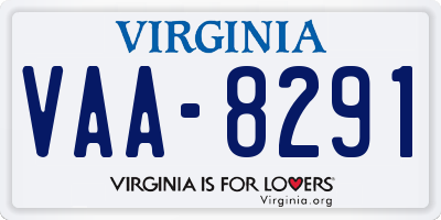 VA license plate VAA8291