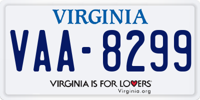 VA license plate VAA8299