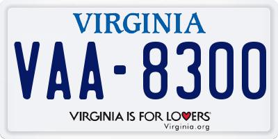 VA license plate VAA8300