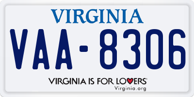 VA license plate VAA8306