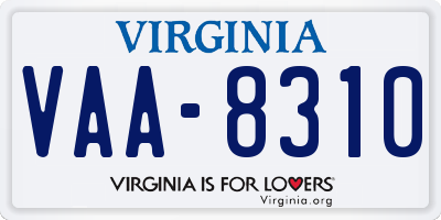 VA license plate VAA8310