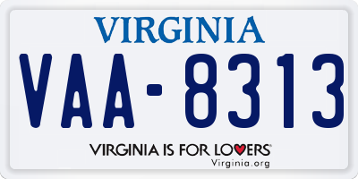 VA license plate VAA8313