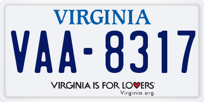 VA license plate VAA8317