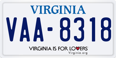 VA license plate VAA8318