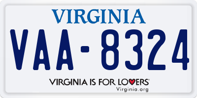 VA license plate VAA8324