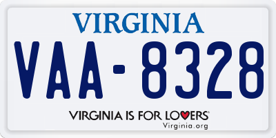 VA license plate VAA8328